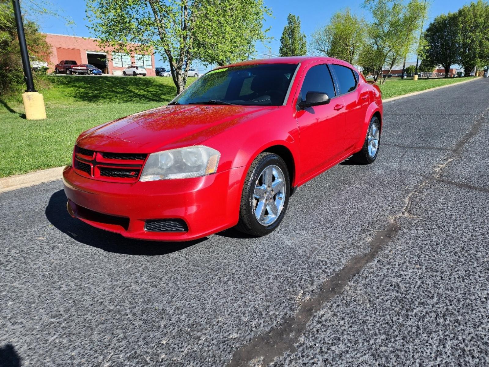 2014 RED /Black Dodge Avenger SE (1C3CDZAB4EN) with an 2.4L L4 DOHC 16V engine, 4-Speed Automatic transmission, located at 1221 Madison St., Shelbyville, TN, 37160, (931) 680-9439, 0.000000, 0.000000 - Photo #0