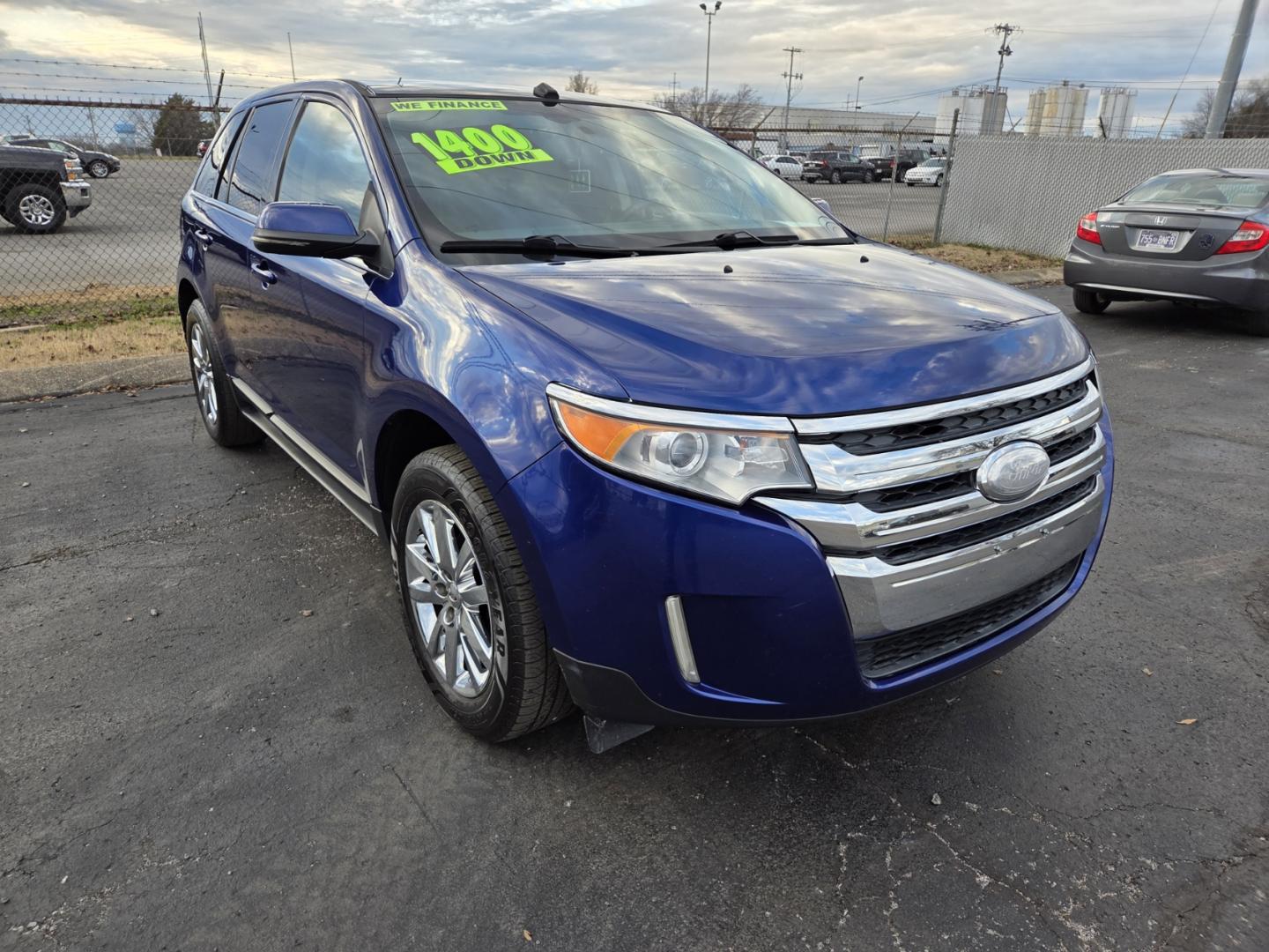 2013 Blue /Gray Ford Edge Limited FWD (2FMDK3K94DB) with an 2.0L L4 DOHC 16V engine, 6-Speed Automatic transmission, located at 1221 Madison St., Shelbyville, TN, 37160, (931) 680-9439, 0.000000, 0.000000 - Photo#1