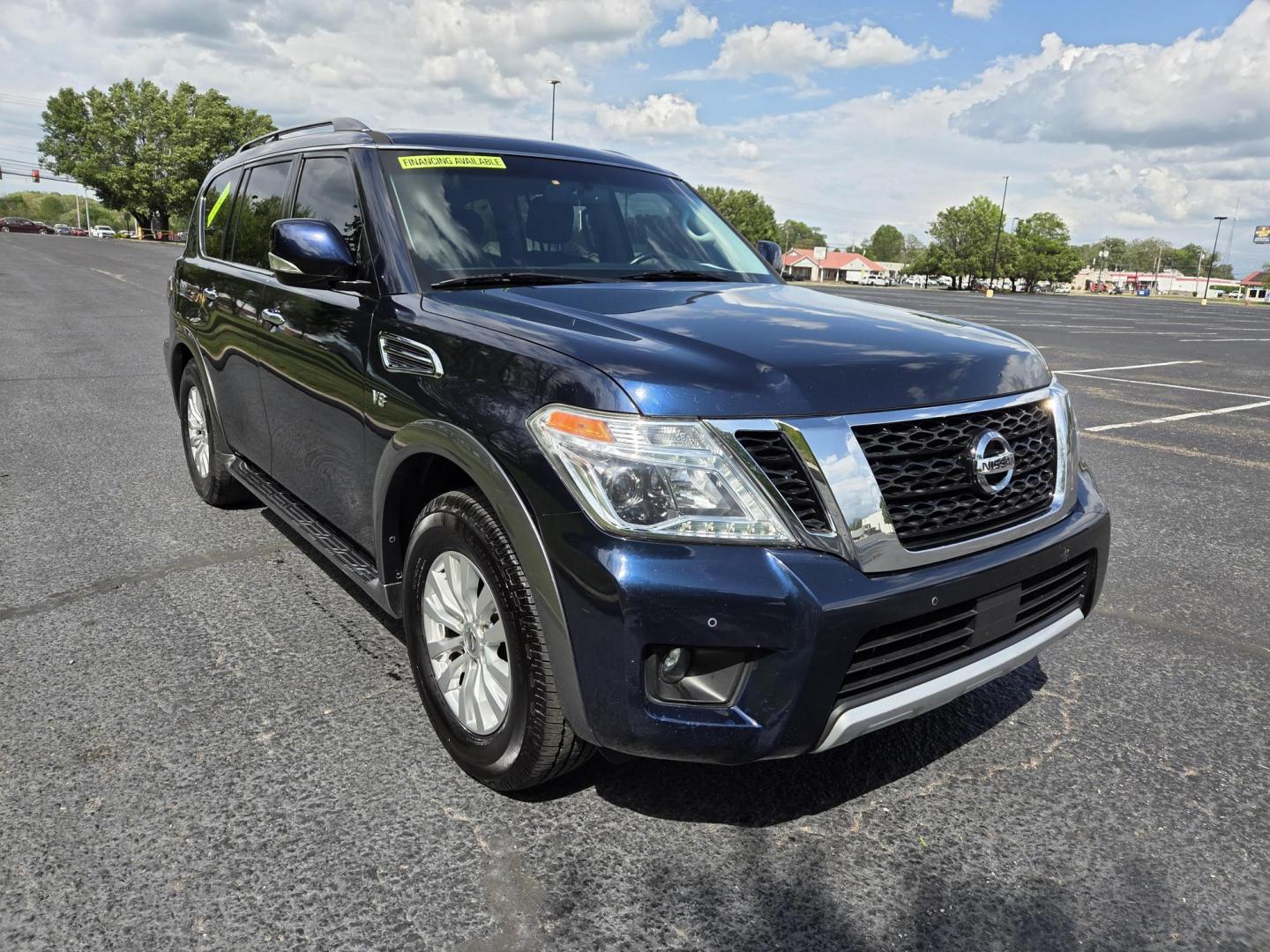 2017 Blue /Gray Nissan Armada SV AWD (JN8AY2NC5H9) with an 5.6L V8 DOHC 32V engine, 7A transmission, located at 1221 Madison St., Shelbyville, TN, 37160, (931) 680-9439, 0.000000, 0.000000 - Photo#1